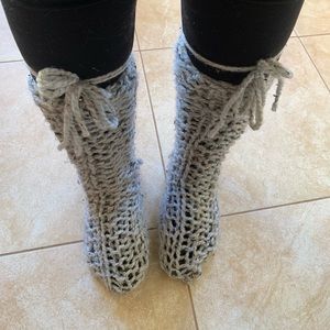 Hand knitted tube socks